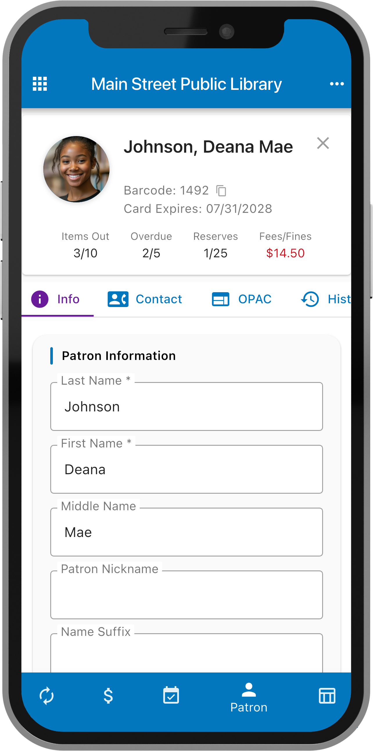 Stax staff app screens